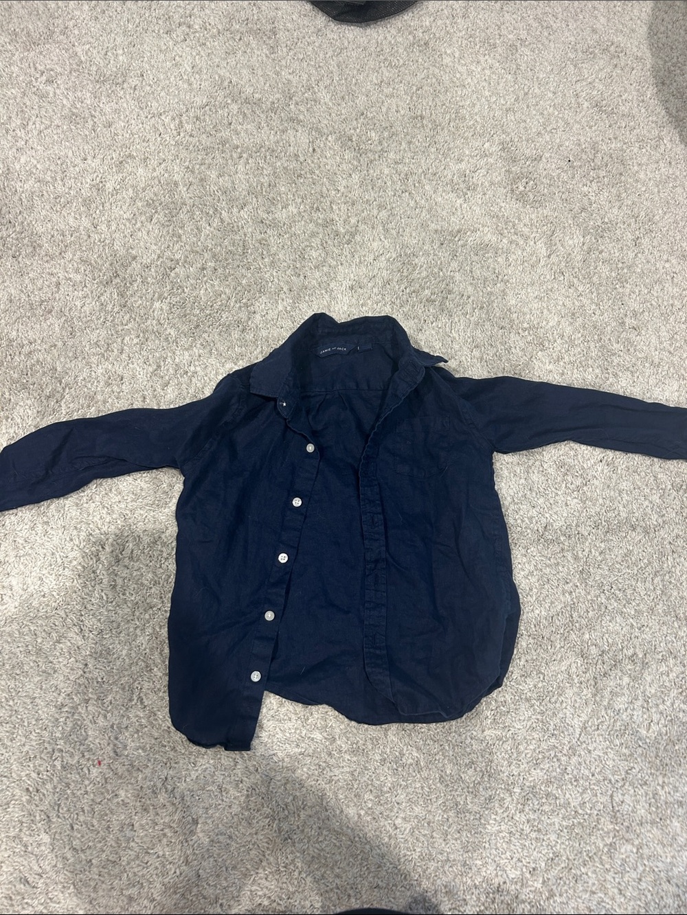 Janie and Jack Navy Blue Button-Down Shirt Size 4